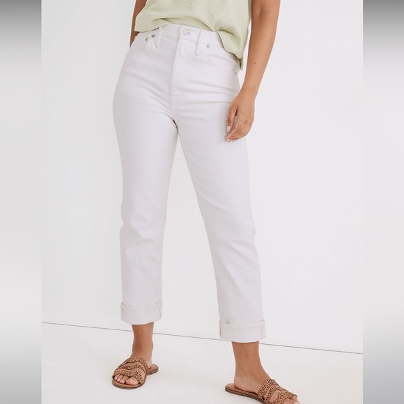 Madewell Tall High-Rise Slim Boyjean in Tile White, Size 29T - Picture 2 of 15